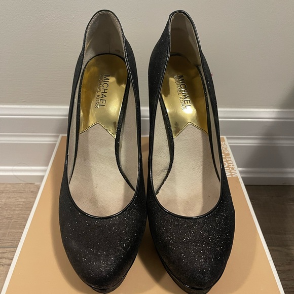 Michael Kor Black Sparkle High Heels - Picture 2 of 5